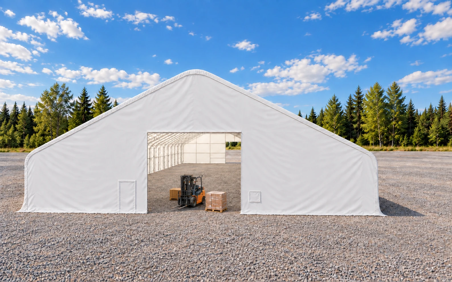 70 foot wide MAX fabric storage building