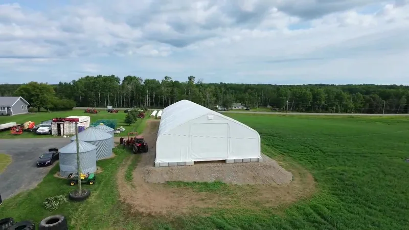 Aerial view of the closed endwall and surrounding farm access